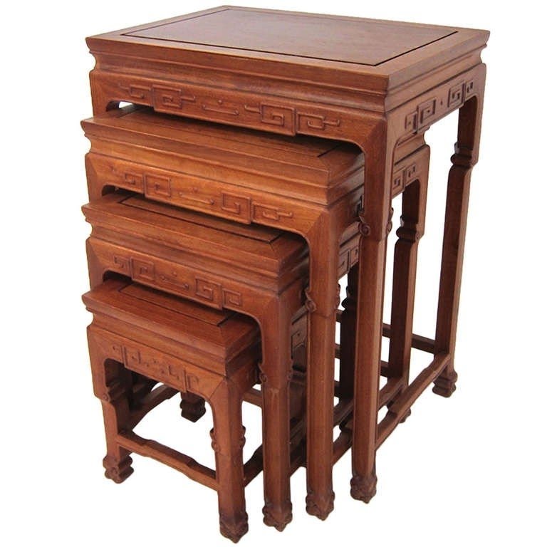 Set of chinese rosewood stacking tables