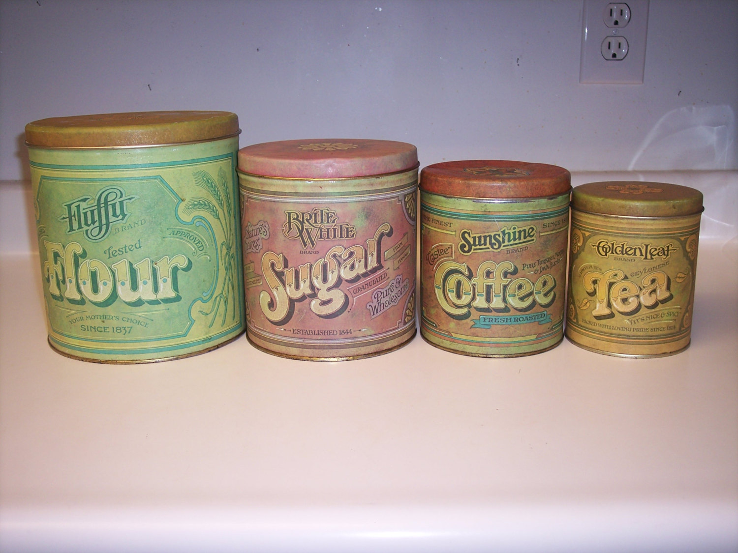 vintage tea coffee sugar jars