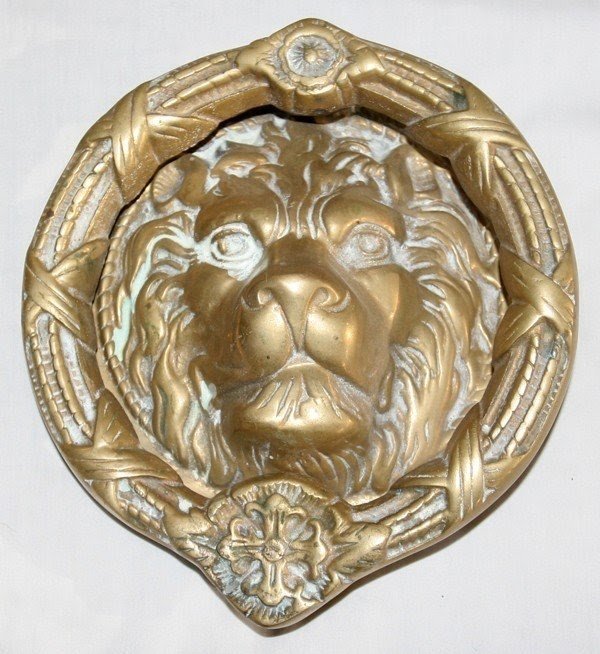120556 brass lion head door knocker dia 7