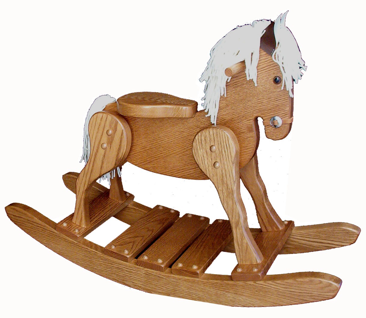 Childs Deluxe Wooden Rocking Horse Amish Built Solid Poplar Painted Wood Toy! 