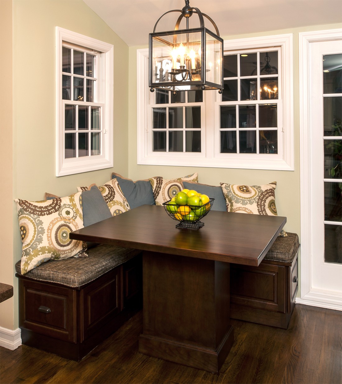 sofa table with bench