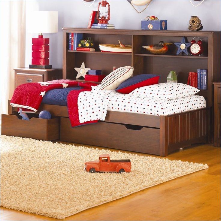 Home bedroom trundle beds for kids youth storage full bed