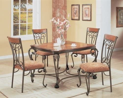 wrought iron dining room table and chairs