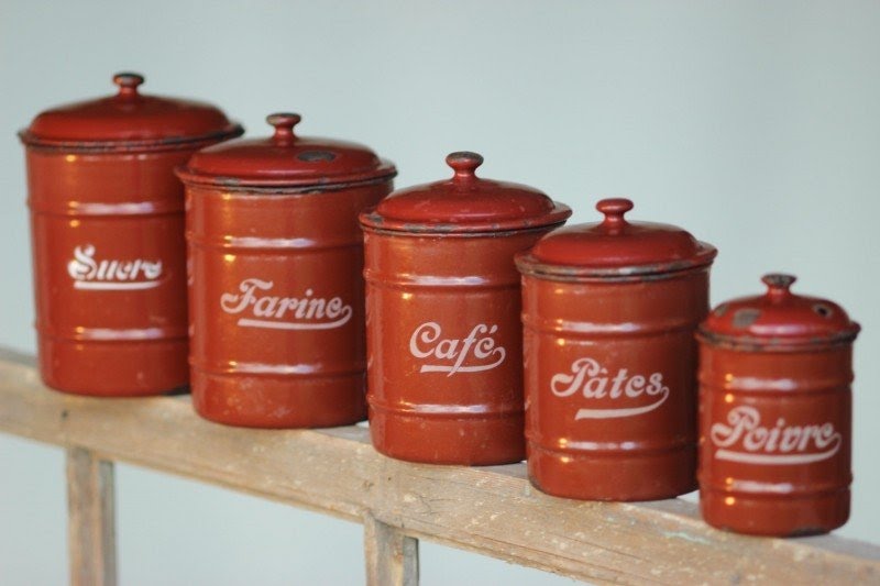 Metal kitchen canisters 1