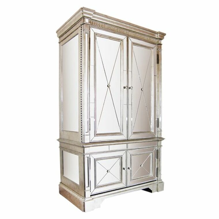 Mirrored armoire deals for sale