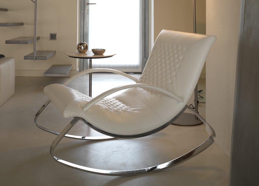 White leather rocking discount chair