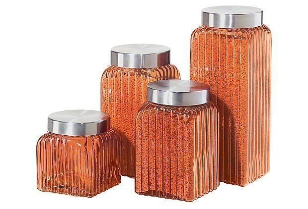 Orange kitchen canisters 2