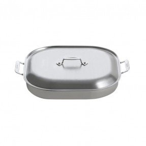 Stainless steel roaster pan with lid