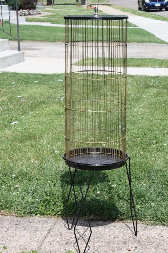 Vintage eames style bird cage hairpin base mid by queenieseclectic