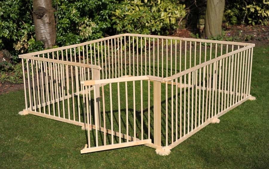 large wooden playpen