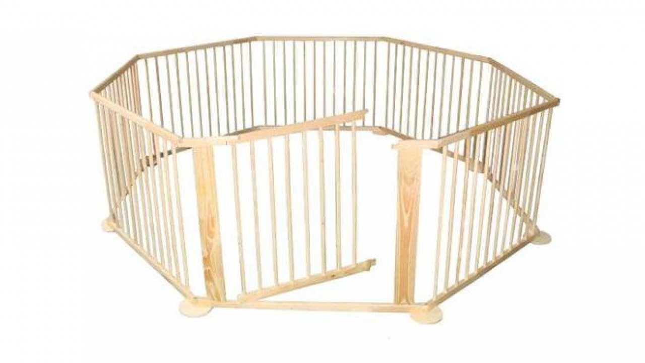 wooden baby play yard
