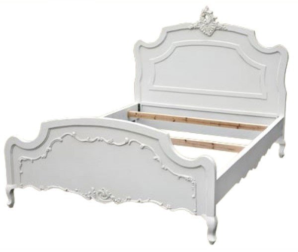 Details about white french style shabby kingsize bed white distressed