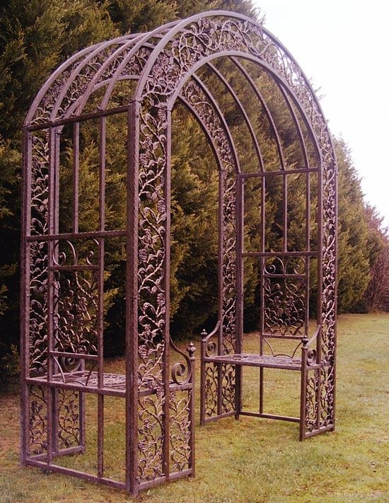 Fancy wrought iron garden trellis designs 2