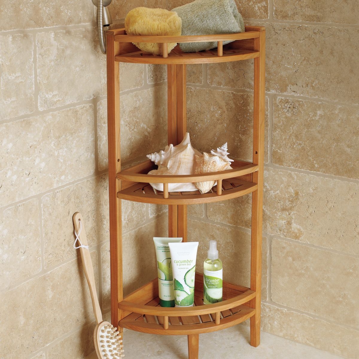 Teak Shower Caddy  Contemporary Teak Wood Shower Caddy