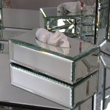 mirrored glass tissue box holder