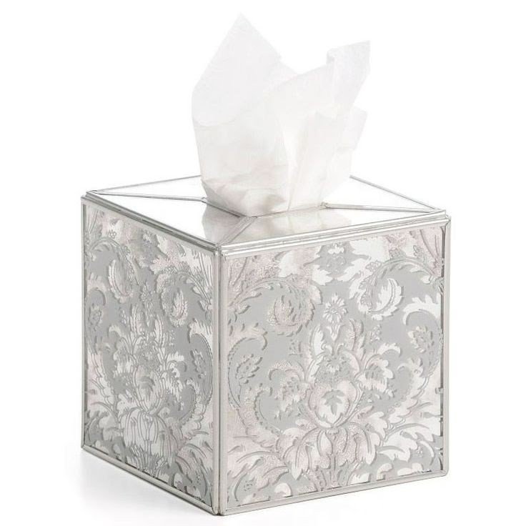 Mirrored tissue box cover