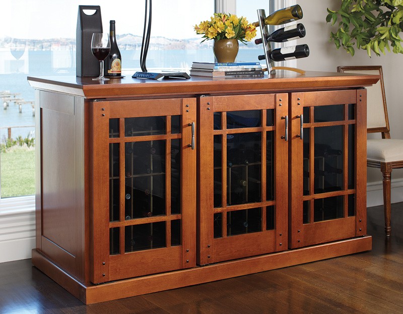 Premium wine cabinets with controlled temperatures to protect wine