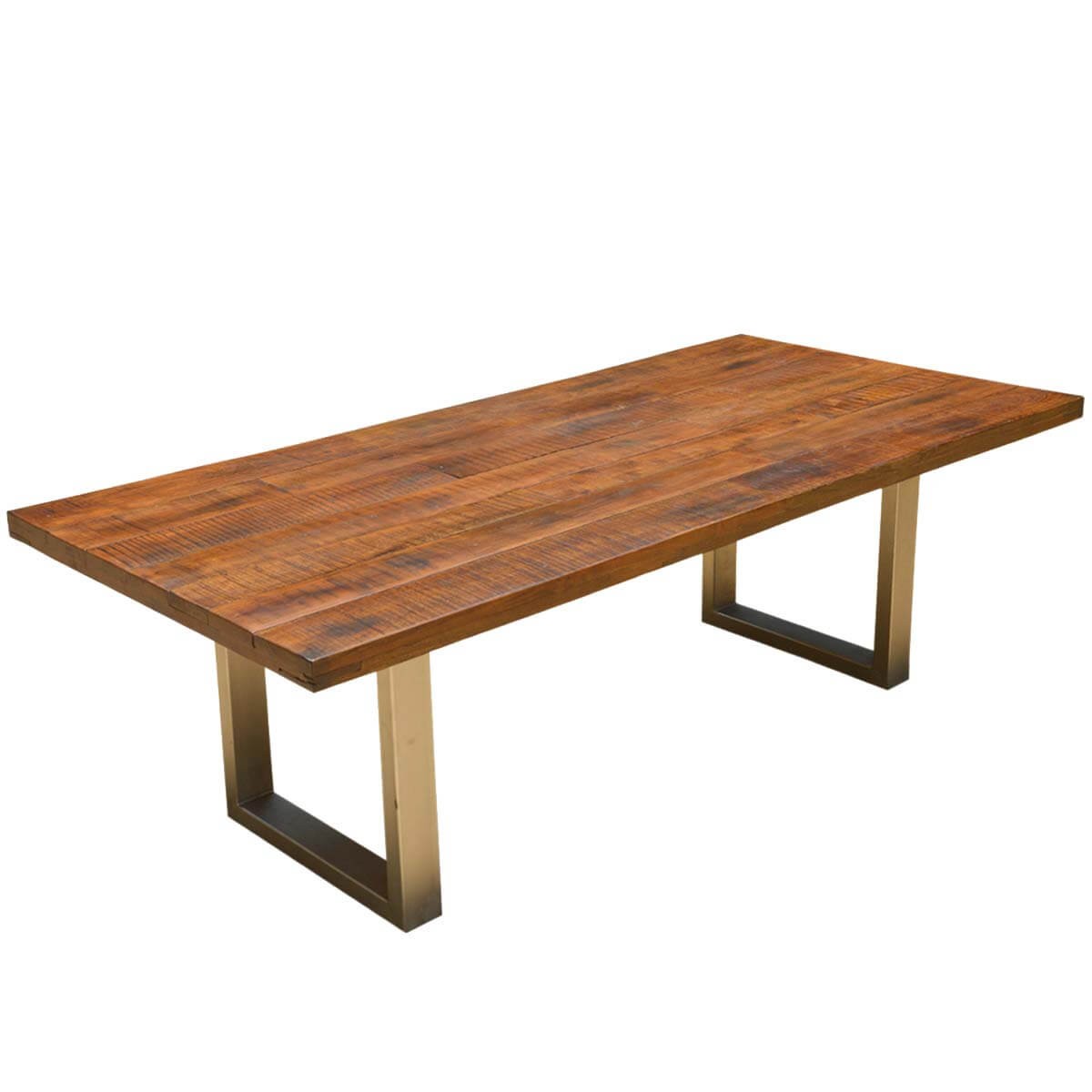 Rustic wood and metal dining table 5