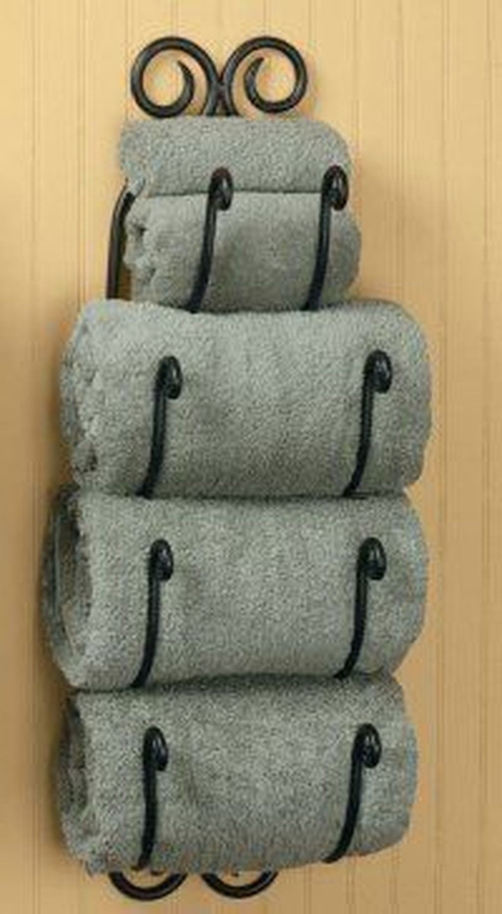 Tuscan Bath Towel Rack Bathroom Wall Mount Holder Wine 27 H Wrought Iron New