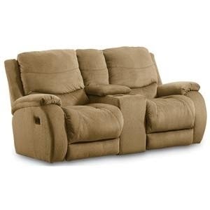 Double power reclining loveseat with console storage and cup holders