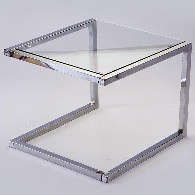 Glass chrome coffee table