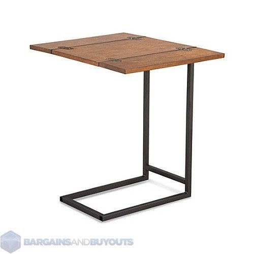 Indoor expanding tray table with rubbed walnut finish 399096