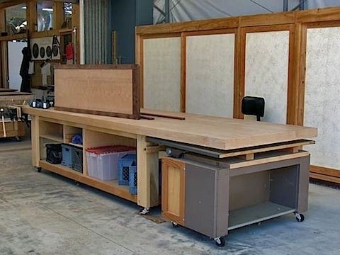 Massive outdoor work table is 13 5 ft long by
