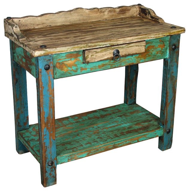Painted wood telephone table rustic side tables and accent tables