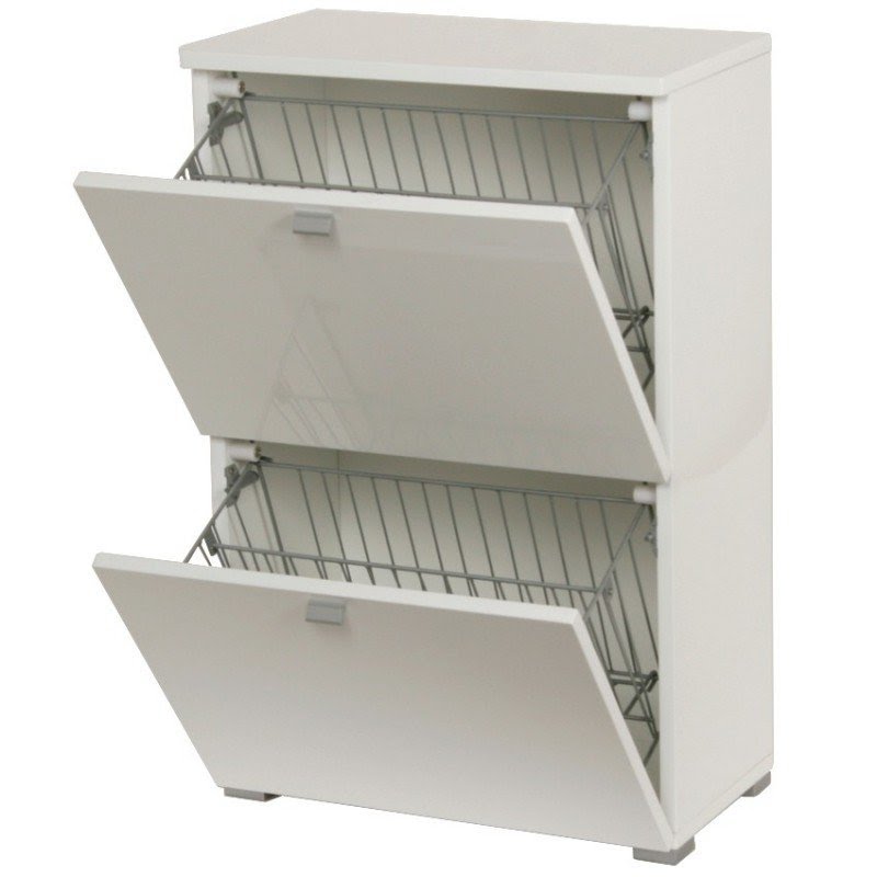 Ralph two drawer shoe cabinet white 1