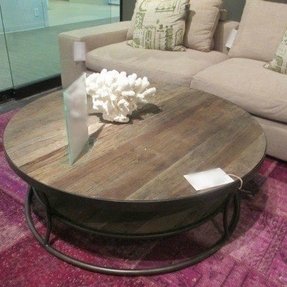 Round Industrial Coffee Table - Foter