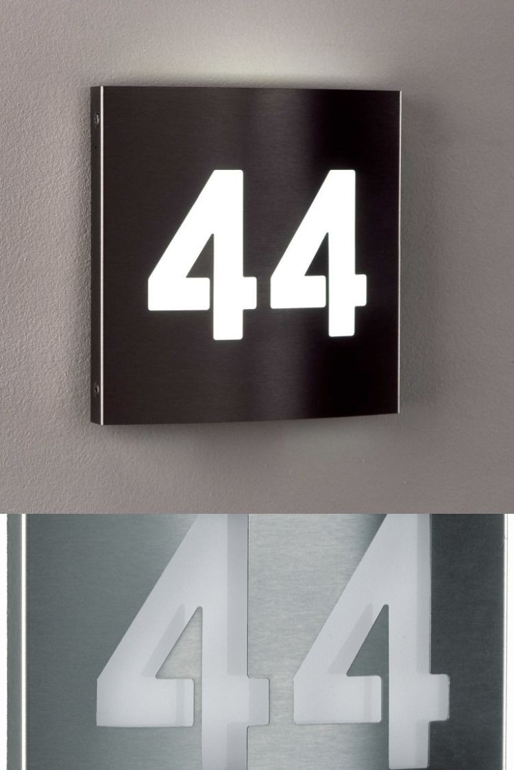 Albert stainless steel house number light with led