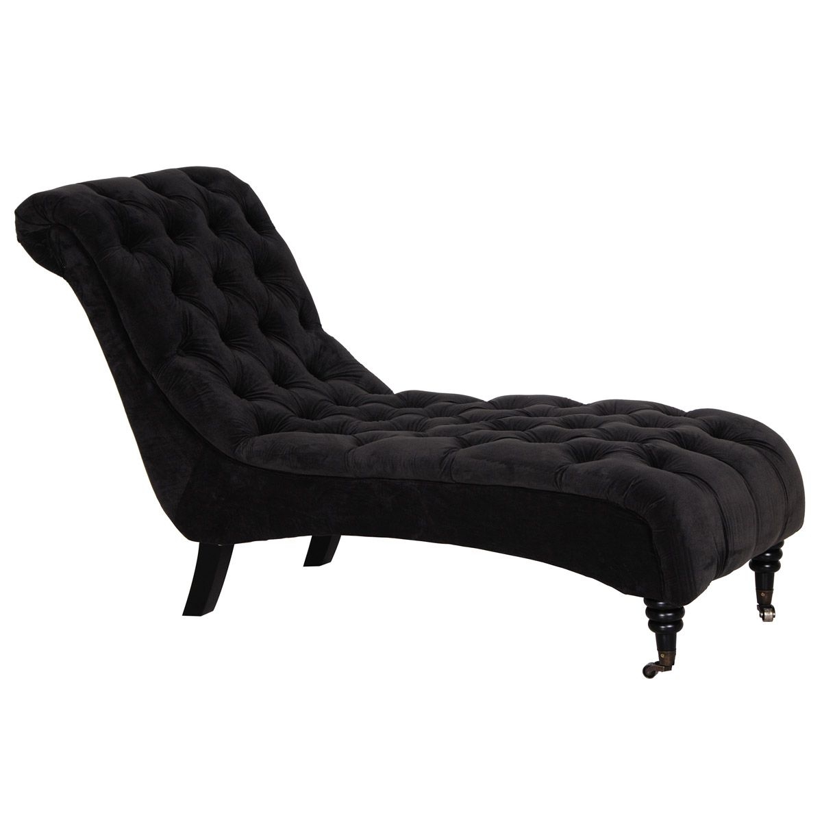 Allure black velvet buttoned chaise chaises and day bed