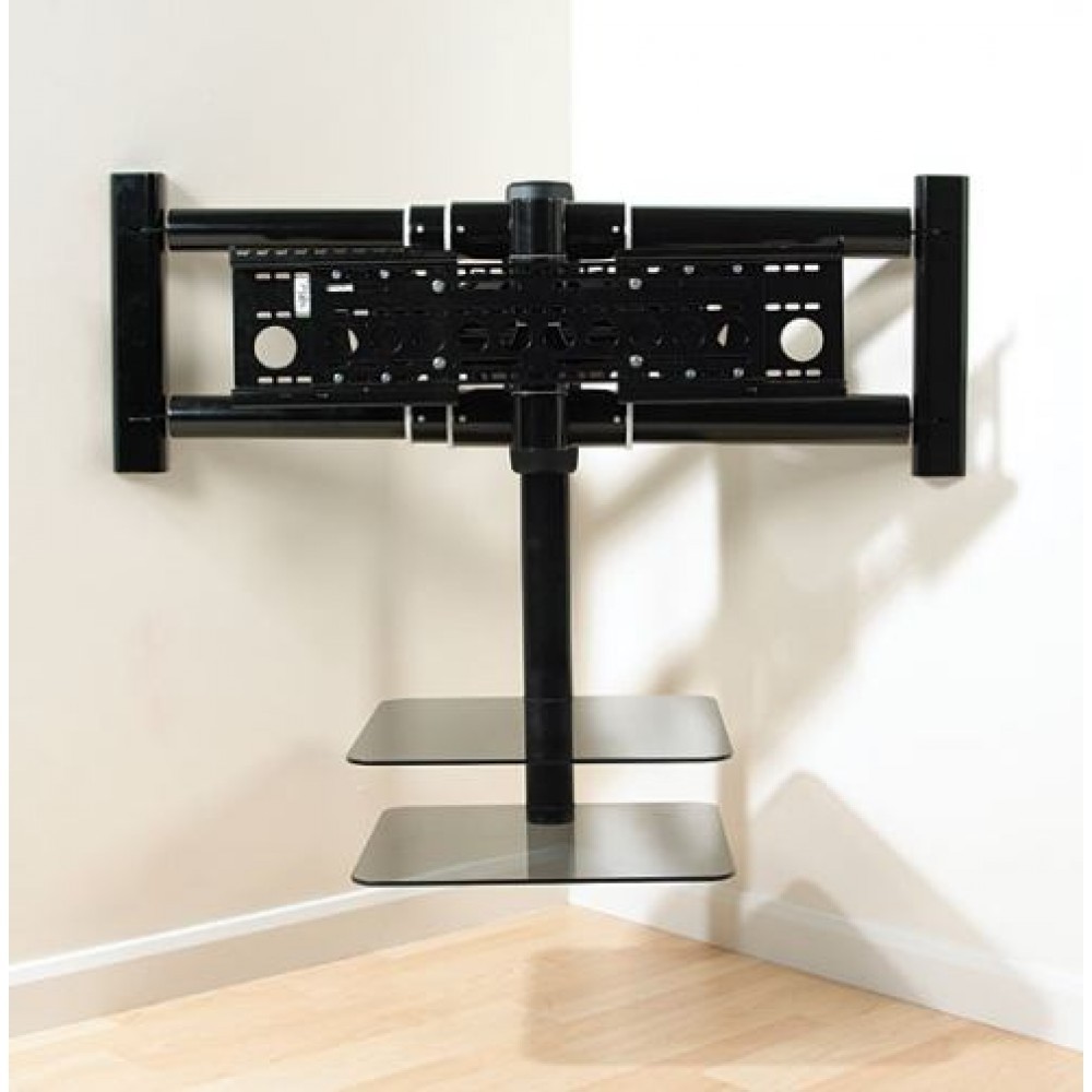 Corner tv wall mount with shelves4