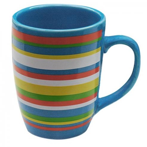 Half men striped coffee mug two and a half men