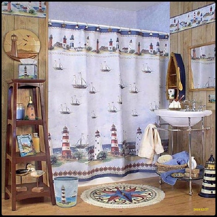 lighthouse shower curtain