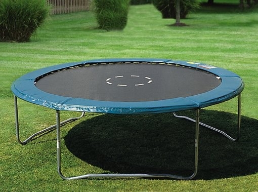 Trampoline with outlet net