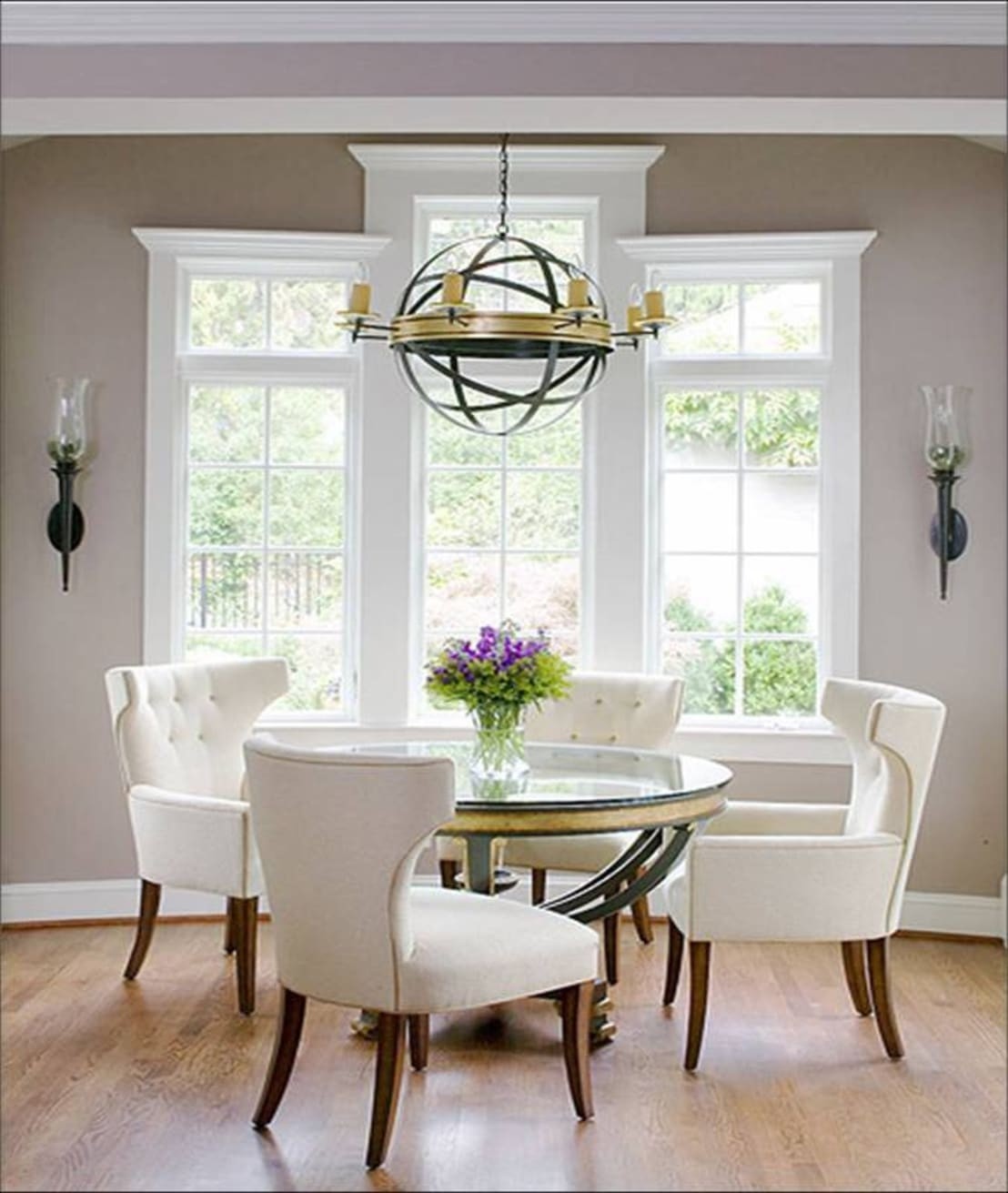 Round glass top dining room table