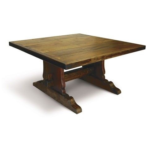 Square recycled timber dining table with thick 7cm border 1