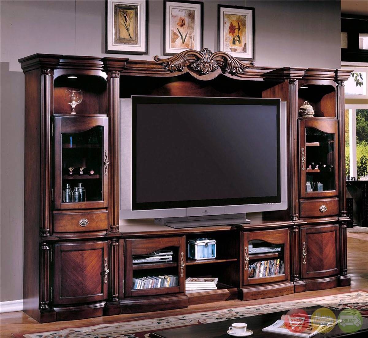 Traditional entertainment wall units