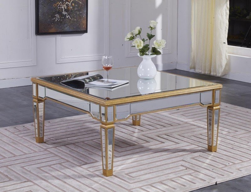 Antiqued mirrored coffee table 10