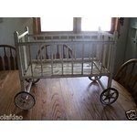 antique baby crib with wheels