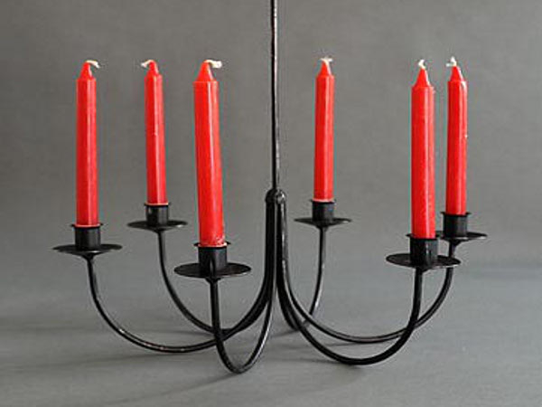 Black wrought iron candle chandelier design