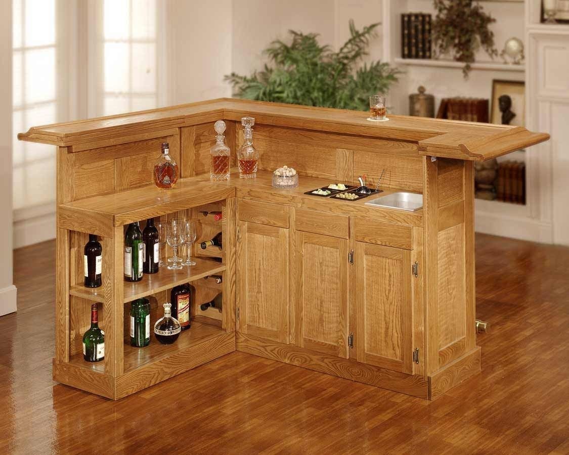 Furniture classic oak large bar with side bar home bar_0_0