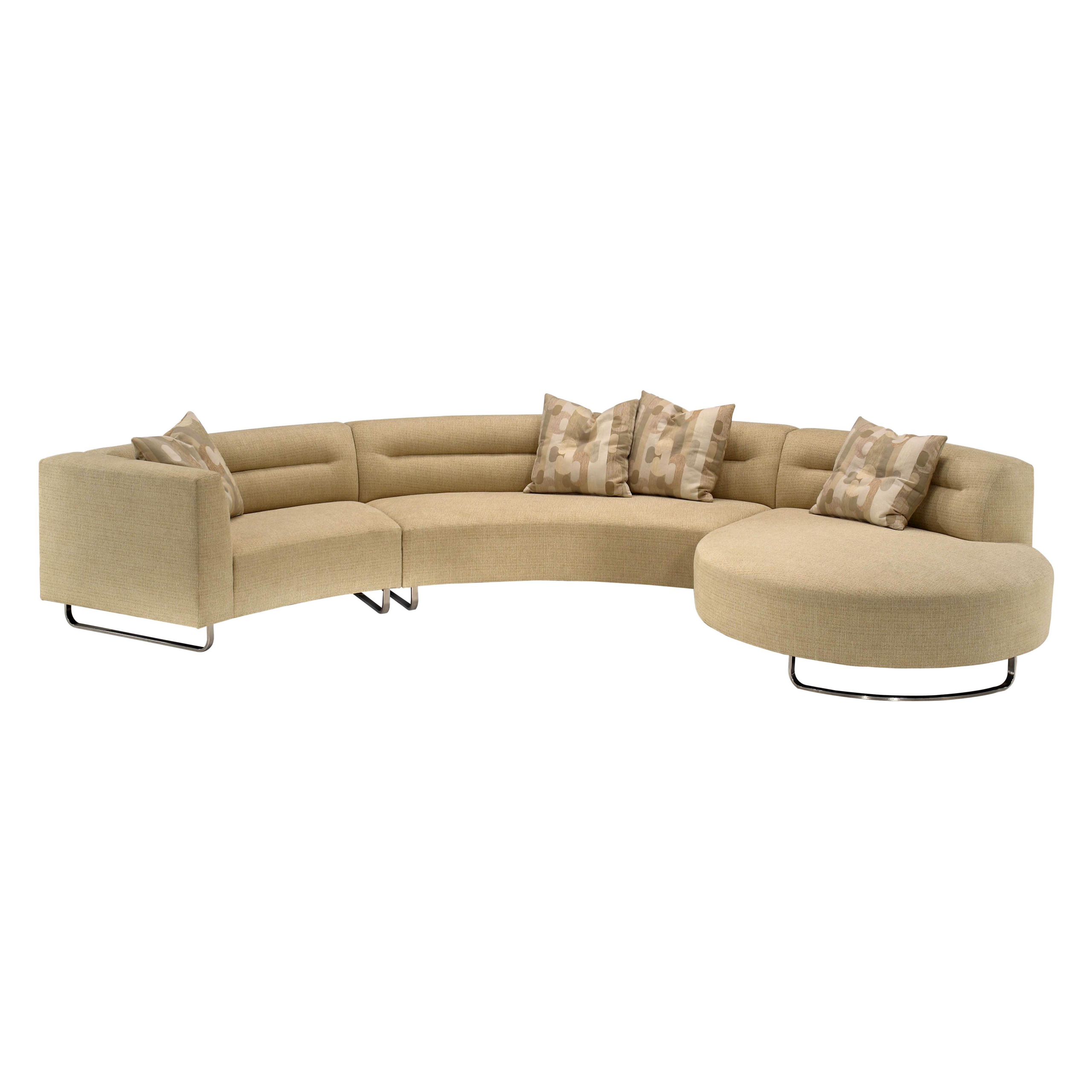 Lazar calcutta upholstered sectional sofa with accent pillows 5600 curve