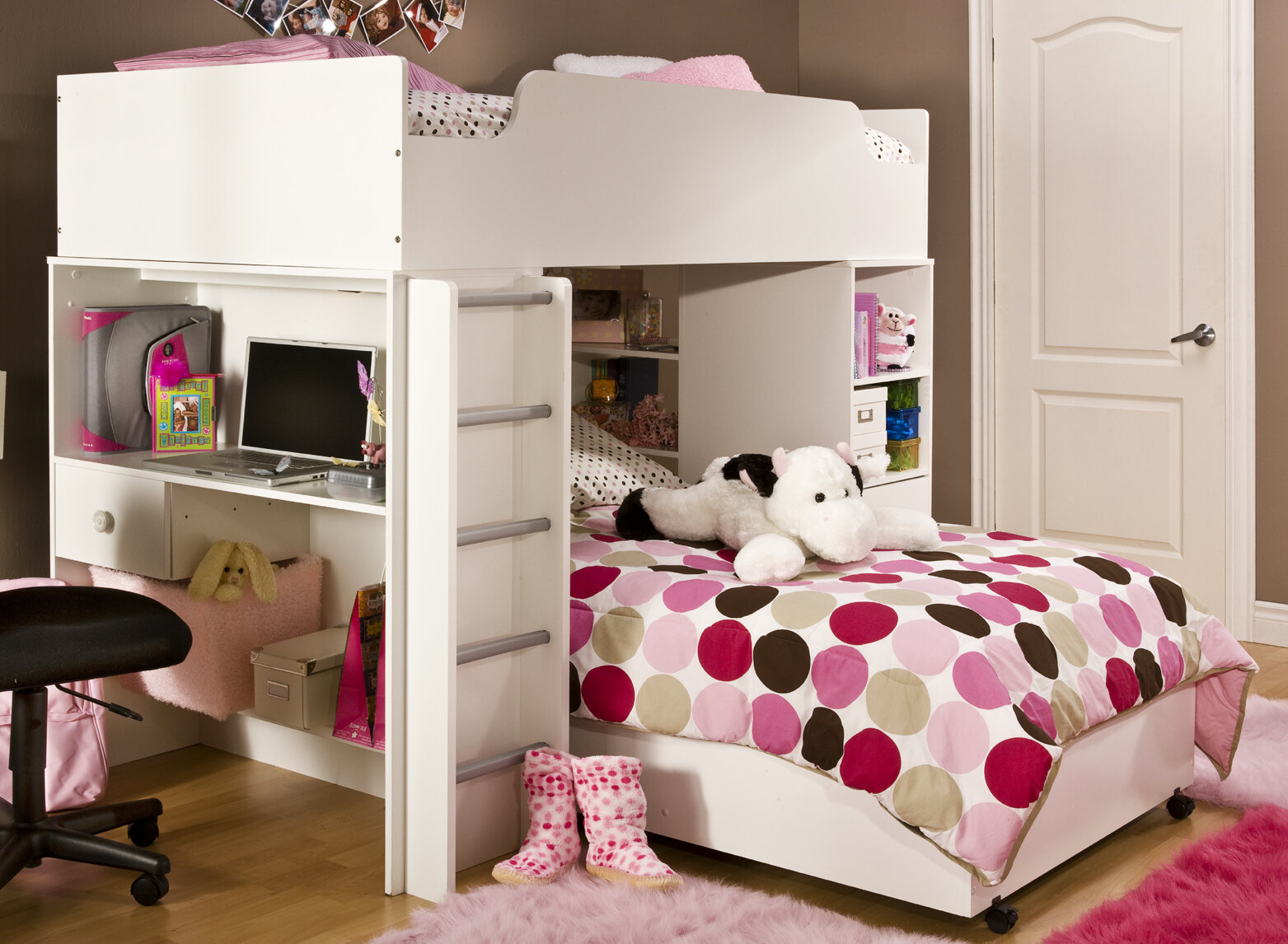 Logik twin over twin l shaped bunk bed with desk