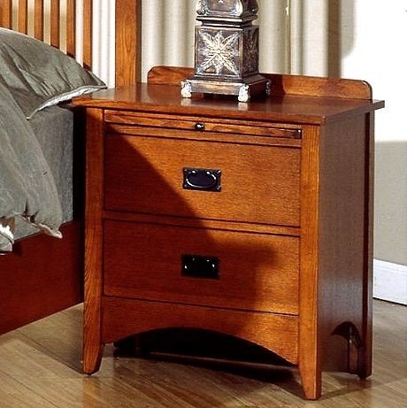 Mission craftsman oak 2 drawer nightstand