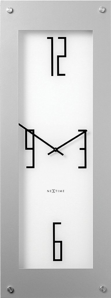 Nextime steel long wall clock white