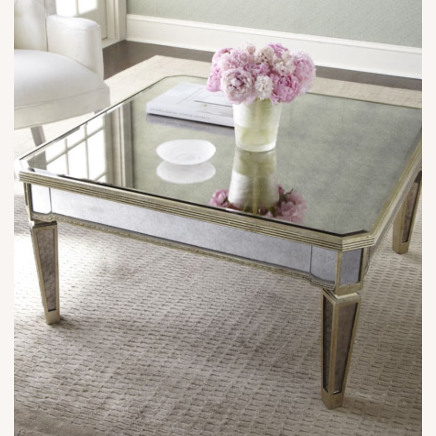 Sale mirrored antique coffee table 459 horchow
