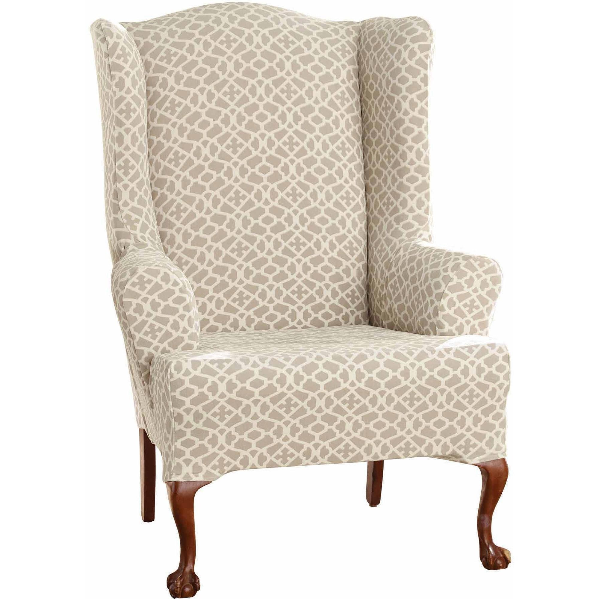 Sure fit stretch ironworks wing chair slipcover