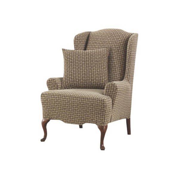 This wing chair slipcover is in our stretch baxter design
